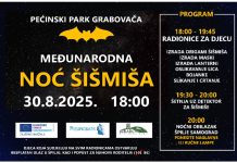 Međunarodna noć šišmiša u Pećinskom parku Grabovača: radionice i noćni obilazak špilje Samograd